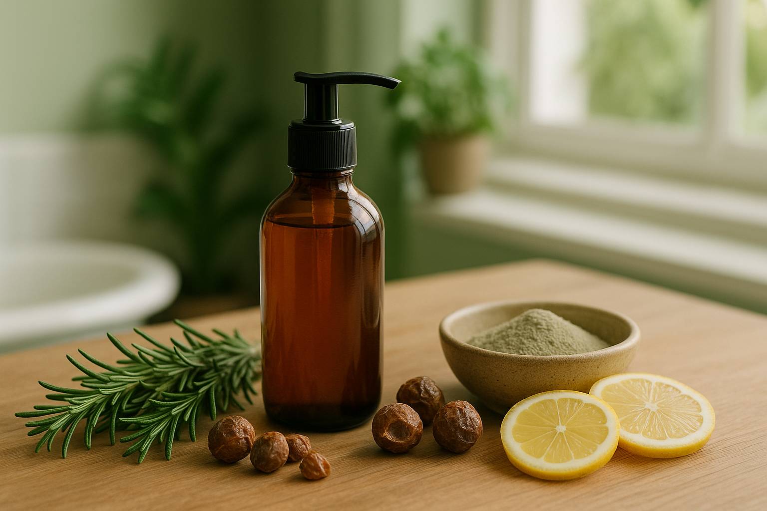 Champú casero para cabello graso con ingredientes naturales