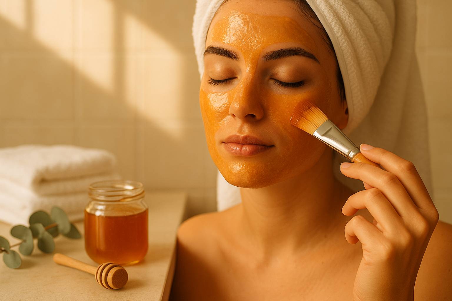 Mascarilla facial con miel para piel seca y apagada